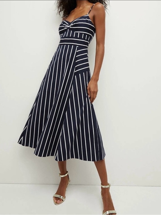 Veronica Beard Dresses & Skirts - VERONICA BEARD Blige Striped Midi Dress in Blue White Women’s Size 4 NWT